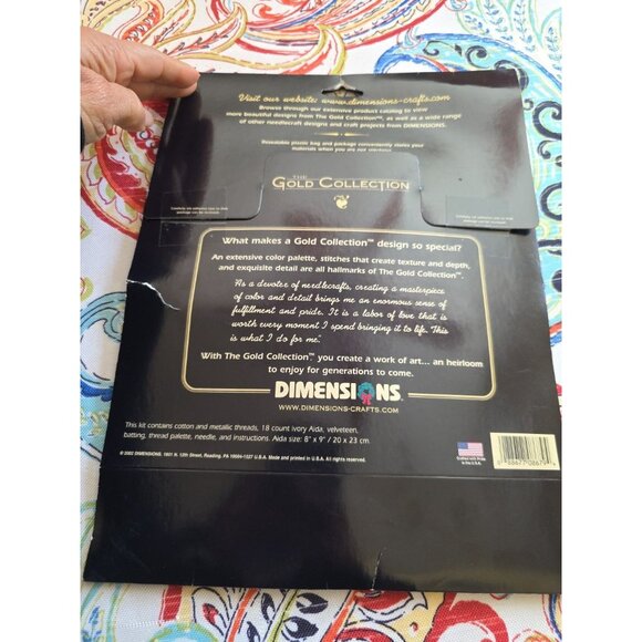 Vintage L-25 NEW 2002 DIMENSIONS GOLD NUGGETS CROSS-STITCH KIT ”SANTA & HOLLY” - Picture 6 of 7